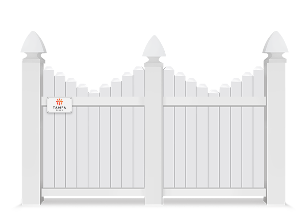 Vinyl Commercial Scalloped Picket Fence in Tampa Florida