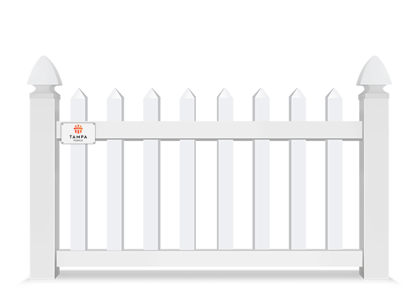 Vinyl Straight Picket Fence in Tampa Florida